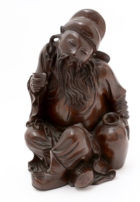 Lot 741 - Chinese carved rootwood figure of an immortal