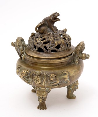 Lot 743 - Chinese bronze censer and cover
