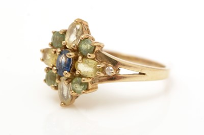 Lot 2 - A coloured sapphire and diamond ring