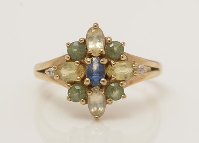 Lot 2 - A coloured sapphire and diamond ring