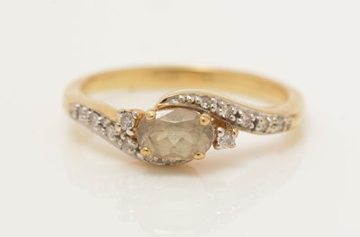 Lot 245 - A spinel and diamond ring, and a kunzite and diamond ring