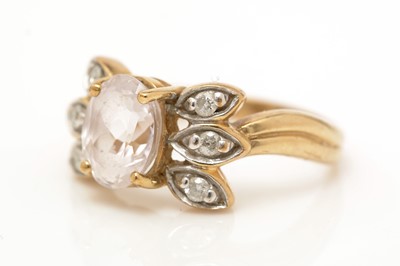 Lot 245 - A spinel and diamond ring, and a kunzite and diamond ring