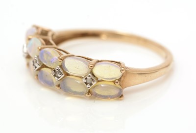 Lot 68 - A water opal and diamond ring