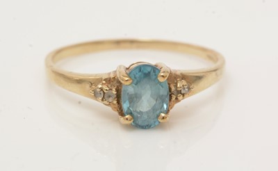 Lot 104 - Five sapphire and other blue stone rings