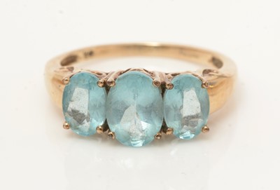 Lot 112 - Seven blue gemstone rings
