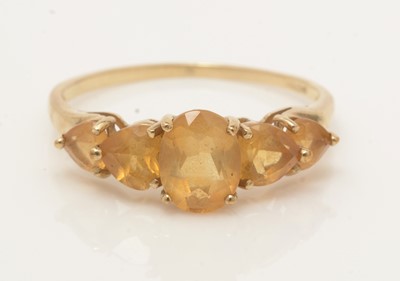 Lot 113 - Six orange gemstone rings