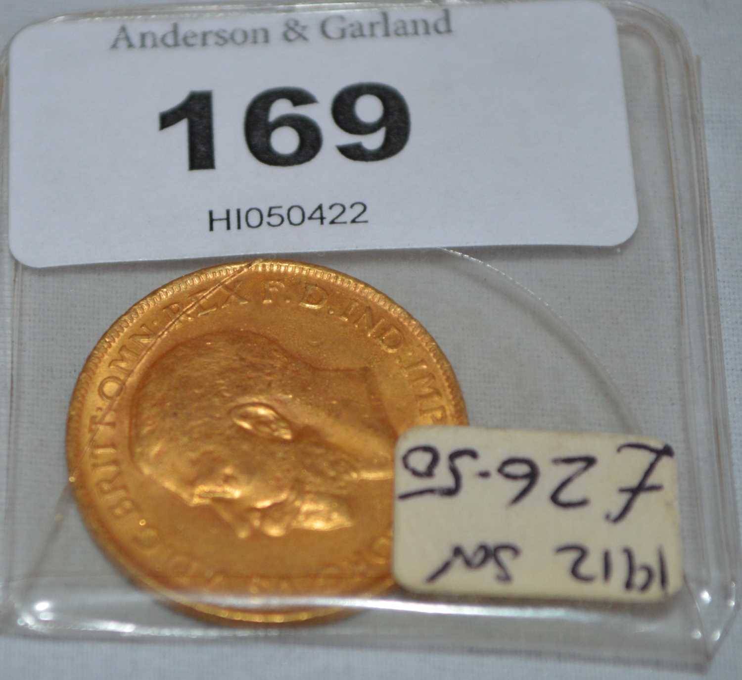 Lot 169 - A George V gold sovereign, 1912.
