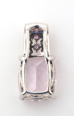 Lot 153 - A kunzite, pink stone and diamond pendant