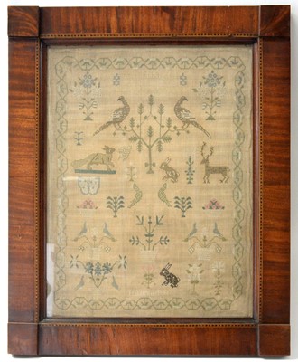 Lot 1277 - A 19th Century motif sampler