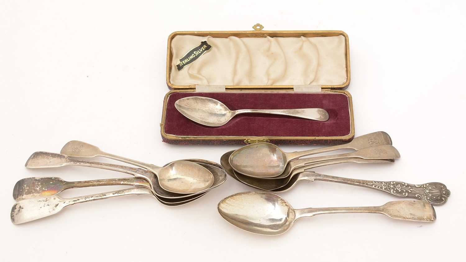 Lot 411 - A selection of silver spoons