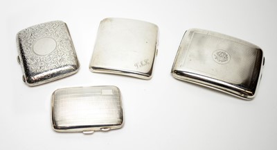 Lot 111 - Four silver cigarette cases