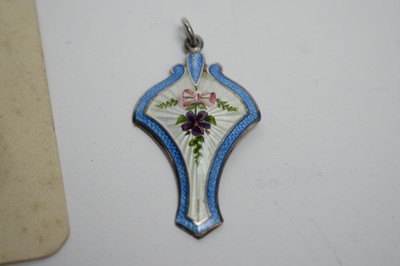 Lot 107 - Silver brooches and pendant.