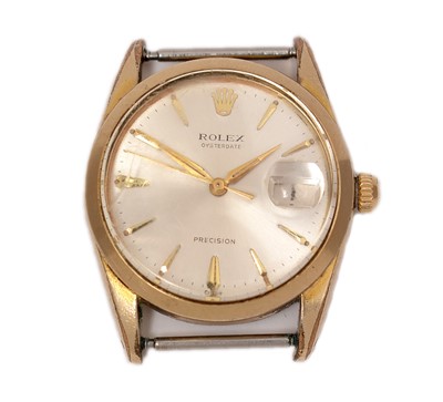 Lot 359 - Rolex Oysterdate Precision: a gilt cased wristwatch, model 6694