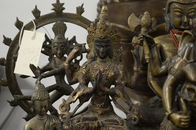 Lot 606 - Collection of brass and other Buddha figurines.