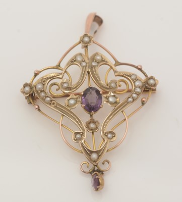 Lot 153 - Two Edwardian brooch/pendants