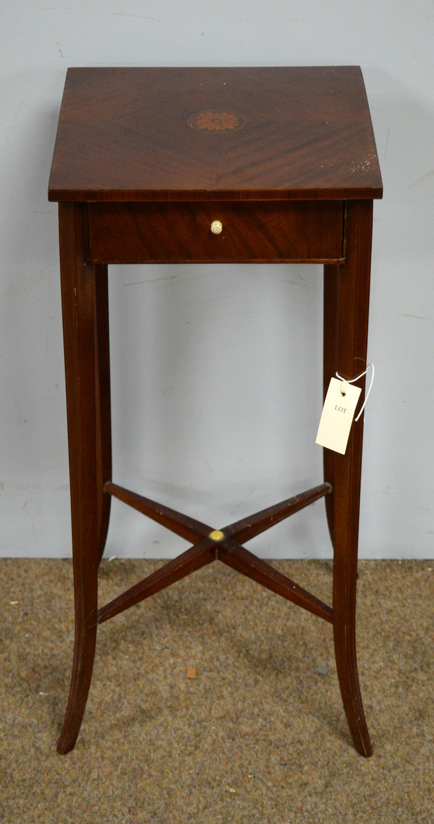 Lot 13 Edwardian mahogany occasional table.