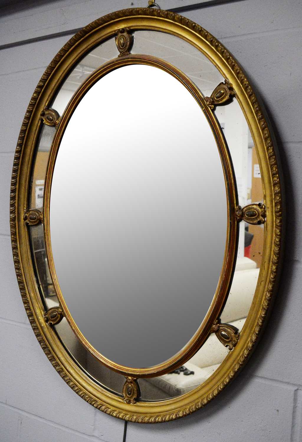 Lot 97 - A Victorian gilt wood wall mirror.