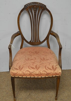 Lot 5 - Four George III and later dining chairs.