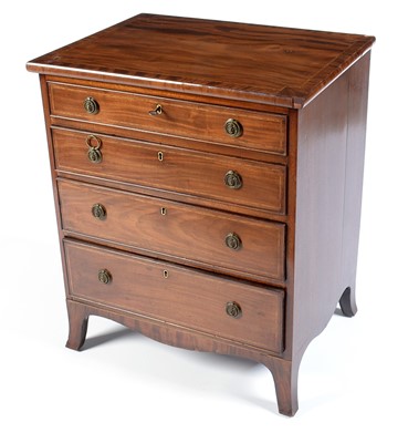 Lot 1042 - An attractive 19th C mahogany and banded chest.