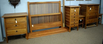 Lot 88 - A contemporary cherry wood bedroom suite, by John Kelly.