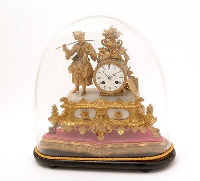 Lot 995 - Japy Freres: a late 19th Century gilt metal-cased mantel clock.