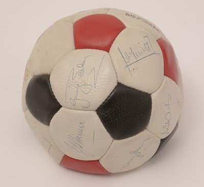 Lot 1153 - Manchester United 1978 signed football, and souvenir booklet.
