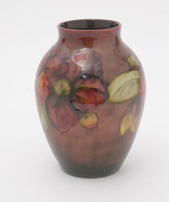 Lot 482 - Moorcroft Flambe Clematis vase