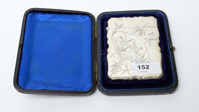 Lot 152 - A silver card case, by Deakin & Francis