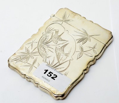 Lot 152 - A silver card case, by Deakin & Francis