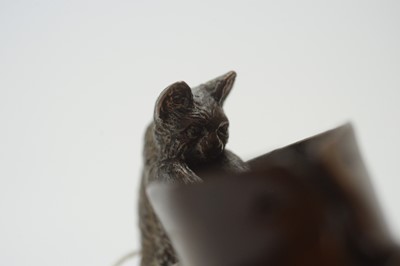 Lot 477 - An early 20th C Austrian cold-painted bronze figure of a cat.