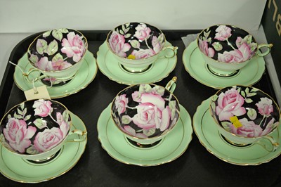 Lot 332 - A set of six Paragon teacups and saucers.