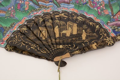 Lot 733 - Chinese lacquer fan