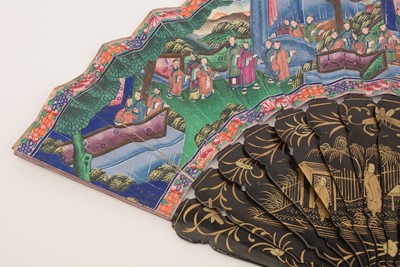 Lot 733 - Chinese lacquer fan