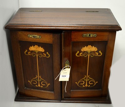 Lot 509 - An Edwardian mahogany inlaid smoker's cabinet.