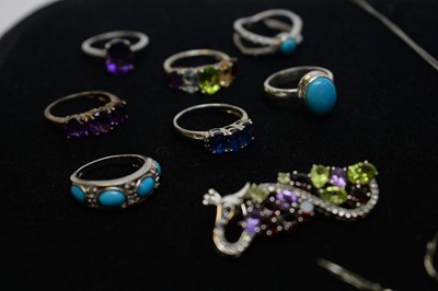 Lot 423 - A selection of gemstone set jewellery