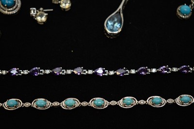 Lot 423 - A selection of gemstone set jewellery