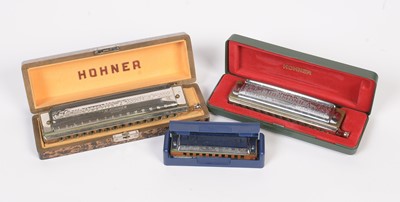 Lot 8 - Three Hohner harmonicas