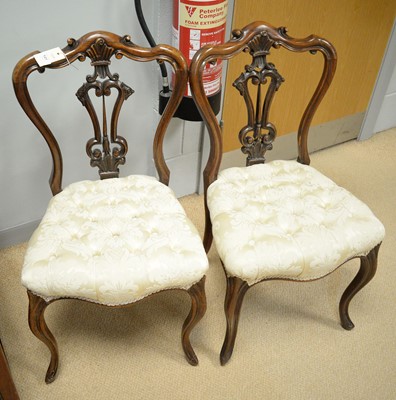 Lot 127 - Pair of Victorian rosewood salon chairs.