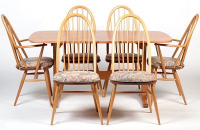 Lot 368 - Ercol: an 'Aldeburgh' refectory table, and six 'Quaker' chairs.