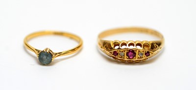 Lot 152 - A ruby and diamond ring, and another.