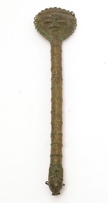 Lot 463 - An Ipawo Ase sceptre, and a male Edan Ogboni staff/rod, Yoruba