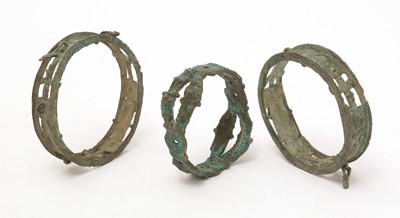 Lot 949 - A pair of ceremonial bracelets, Ijebu, Yoruba; and another