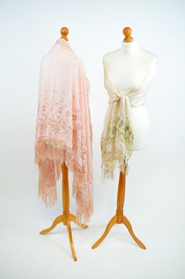 Lot 1220 - Early 20th Century embroidered shawls