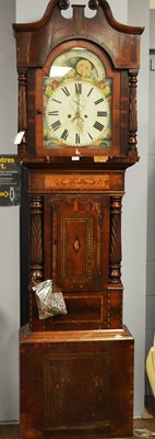 Lot 97 - A Victorian inlaid mahogany longcase clock.