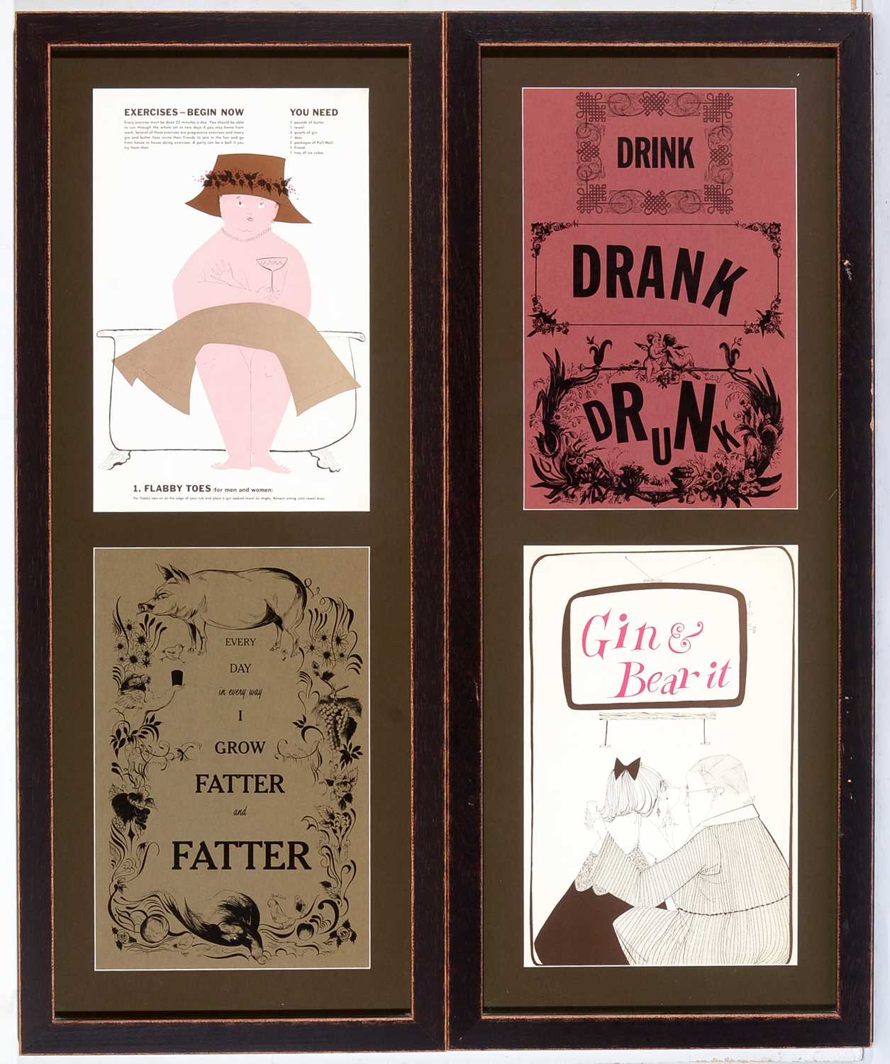 Lot 877 - Framed 'Gin and Butter Diet' prints.