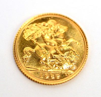 Lot 154 - A Queen Elizabeth II gold half sovereign, 1982.
