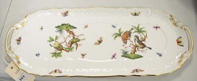 Lot 501 - A Herend Rothschild Bird pattern two handled dish