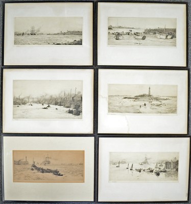 Lot 781 - William Lionel Wyllie - A set of six Northumbrian marine views | etchings