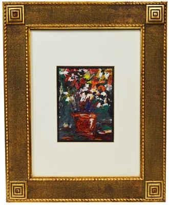 Lot 294 - Patrick Procktor - Bouquet in a Red Vase | oil