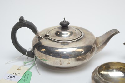 Lot 155 - A silver three piece tea service, by William Lister & Sons